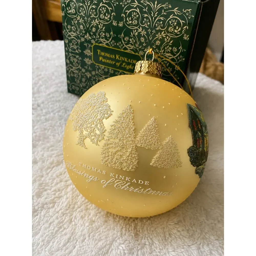 2 Thomas Kinkade Blessings Christmas glass ball typically part the Brushworks